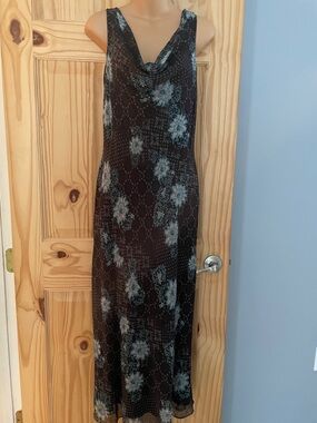 Elegant A Stevens Black and gray/blue Floral Dress